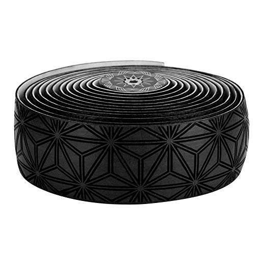 Cinta del manillar de la bicicleta, 7 colores de absorción suave del sudor Alta bicicleta elástica Bicicleta de carretera Manillar Ciclismo Wrap(Negro)