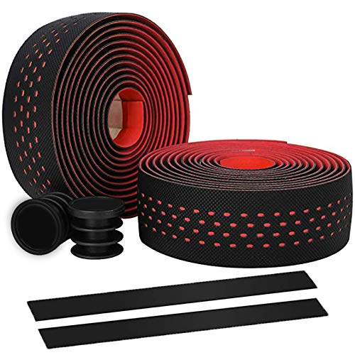 Cinta Manillar ​Carretera, Cintas de Manillar de Bici,Banda de absorción antirresbaladiza de la absorción del Sudor de los manillares,cómoda Banda para Manillar Bicicleta(Rojo)