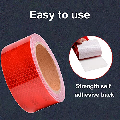 Cinta reflectante de advertencia de seguridad, cinta reflectante de PVC, cinta de advertencia para estacionamientos y áreas peligrosas, automóviles, bicicletas, motocicletas, camiones, rojo