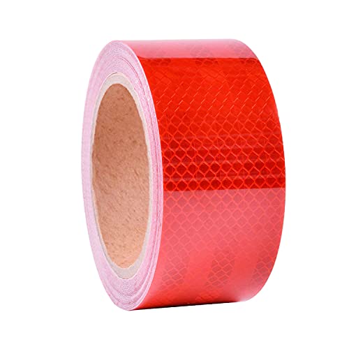 Cinta reflectante de advertencia de seguridad, cinta reflectante de PVC, cinta de advertencia para estacionamientos y áreas peligrosas, automóviles, bicicletas, motocicletas, camiones, rojo