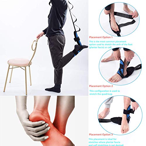 Cinturón de estiramiento de yoga Banda elástica de pie y pierna Banda elástica de ligamento en bucle Se utiliza para fascitis plantar para mejorar la fuerza y aliviar el dolor de tendinitis de Aquiles
