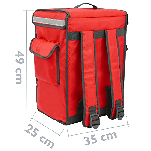 CityBAG - Mochila isotérmica 35 x 49 x 25 cm roja para Comidas al Aire Libre y Entrega de Pedidos de Comida en Moto o Bicicleta