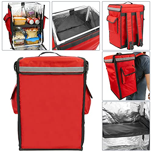 CityBAG - Mochila isotérmica 35 x 49 x 25 cm roja para Comidas al Aire Libre y Entrega de Pedidos de Comida en Moto o Bicicleta