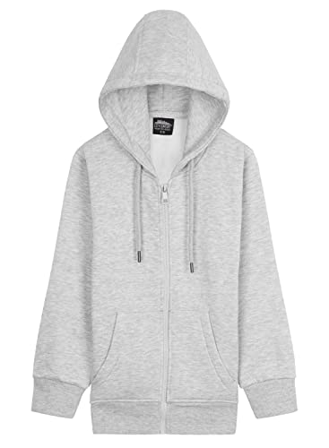 CityComfort Sudadera Niño con Capucha y Cremallera, Chaqueta de Chándal de Niño y Adolescente 4-15 Años (11-12 Años, Gris Jaspeado)