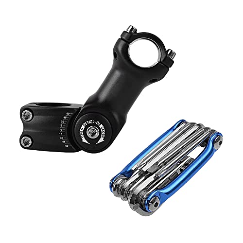 CJBIN Potencia mtb, Elevador Manillar Bicicleta con Cortador de Cadena de Bicicleta Potencia Mtb 31.8, ±60°/110mm, Ajustable Manillar Bicicleta para Bicicleta de Montaña Bicicleta de Carretera MTB BMX