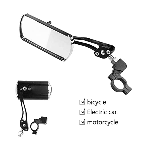 CJBIN Retrovisor Bicicleta, 2 Pieza Espejo Bicicleta Retrovisor Ajustable Retrovisor Patinete Electrico Retrovisor Bicicleta Carretera para Bicicleta de Monta/Bicicleta/E-Bike - Negro