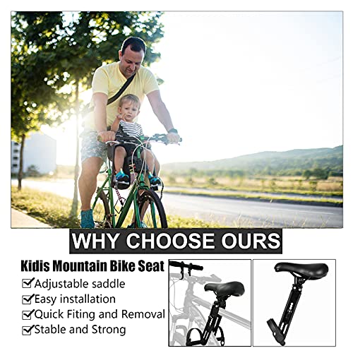 CJHZQYY Asiento de bicicleta para niños para bicicletas de montaña, accesorio para manillar de asiento de niño MTB, manillar extraíble, compatible con todos los adultos MTBs