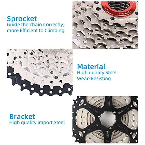 CJHZQYY Cassette de 9 velocidades 11-40T MTB Cassette, 9 velocidades para bicicletas de montaña, MTB, BMX, Sram Sunrace