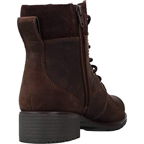 Clarks Orinoco Spice, Botas Estilo Motero Mujer, Marrón (Dark Brown Nubuk), 35.5 EU