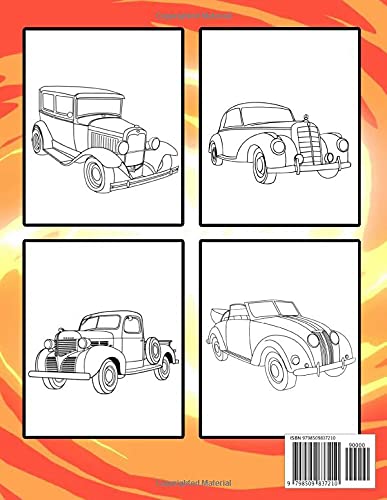 Classic Cars Coloring Book: funny Coloring Book for Kids and Fans – 30+ GIANT Great Pages with Premium Quality Images.