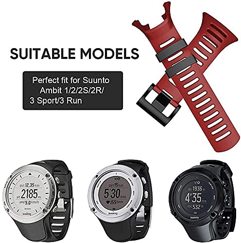 Classicase Compatible con Suunto Ambit3 Peak/Ambit 2 / Ambit 1 Correa de Reloj, Banda de Reemplazo Silicona Suave Sports Pulsera (Pattern 4)