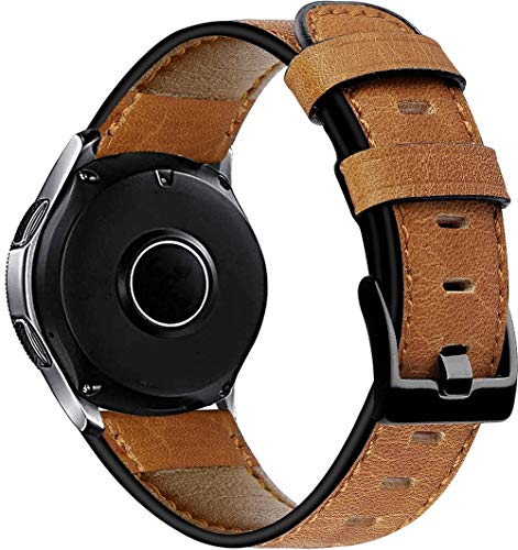 Classicase Correa de Reloj Vintage de Cuero Genuino Compatible con Garmin Vivoactive 4, Ideal para Hombres (22mm, Pattern 7)