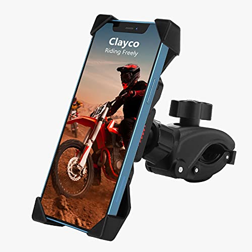 Clayco Soporte Movil de Bicicleta y Motocicleta con 360° Giratorio Anillo Kickstand Compatible 4 Pulgadas a 6,8 Pulgadas de Teléfono Móvil (Negro)