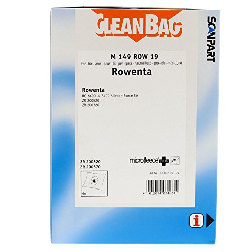CleanBag M 149 ROW 19 - Bolsas para aspiradora (4 unidades, 1 filtro universal, forro polar)