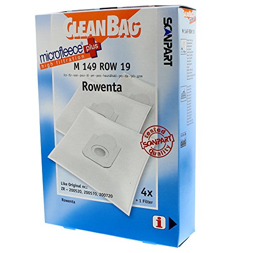 CleanBag M 149 ROW 19 - Bolsas para aspiradora (4 unidades, 1 filtro universal, forro polar)