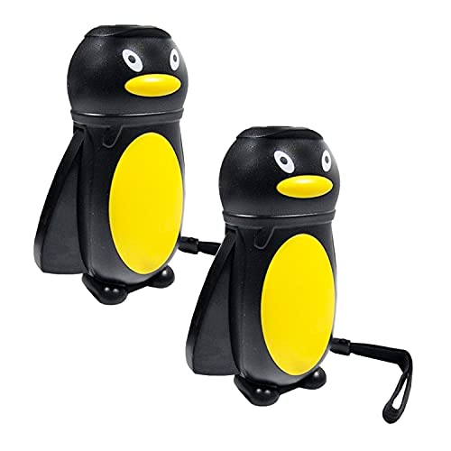 Clenersa Linterna dinamo infantil pingüino, Negro, Pack 2 un