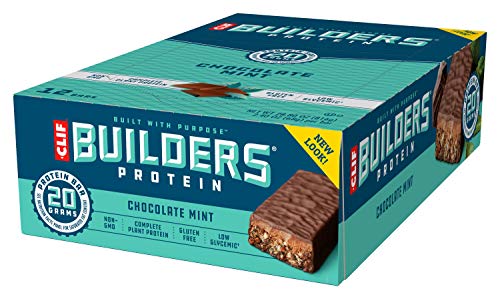 CLIF Bar - Builders Protein Barritas de chocolate y menta, 12 unidades.