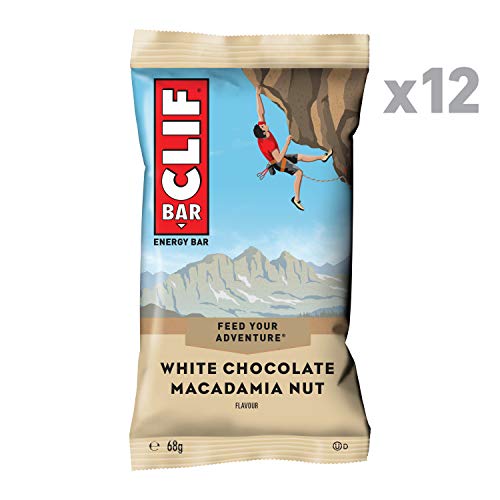 Clifbar Barrita de avena y chocolate blanco con nueces de macadamia, Pack de 12 (12 x 68 g)