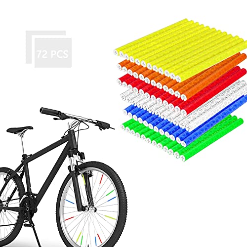 Clips de radios Reflectantes, Bicicleta Ciclismo Reflectante Clips, 72 Reflectantes Coloridos Reflector Radios, Reflector de Radios de Bicicleta, Spoke Reflector.(6 Colores Radios Reflectantes)