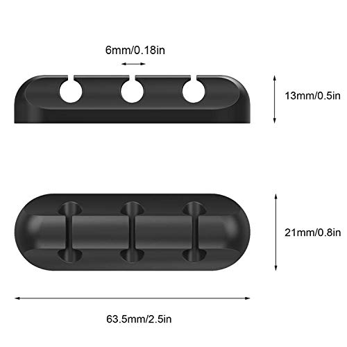 Clips para cables Organizador de administración de cables, ganchos adhesivos, soporte de cable para cables de alimentación y cables accesorios de carga, cable de mouse, PC, oficina y hogar (3)