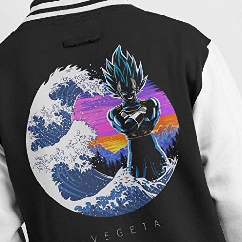 Cloud City 7 Dragon Ball Z Tsunami Wave Vegeta - Chaqueta para Hombre Negro Negro/Blanco S