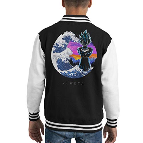 Cloud City 7 Dragon Ball Z Tsunami Wave Vegeta Chaqueta para niños Negro Negro/Blanco Large (9-11 años)