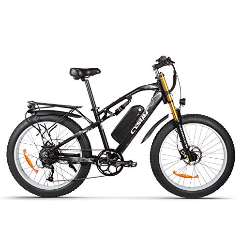 CM-900 Bicicleta eléctrica de neumático Grueso de 26 Pulgadas 48V 17AH Batería de Litio Pedal asistido Frenos de Disco hidráulicos Shimano de 9 velocidades