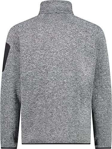 CMP Knit Tech mélange Fleece Jacket Chaqueta de Forro Polar, Ice-Titanio-Negro, 46 para Hombre