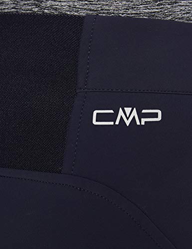 CMP Pantalón Softshell Ajustable, para Mujer, Color Negro y Azul, Talla 40