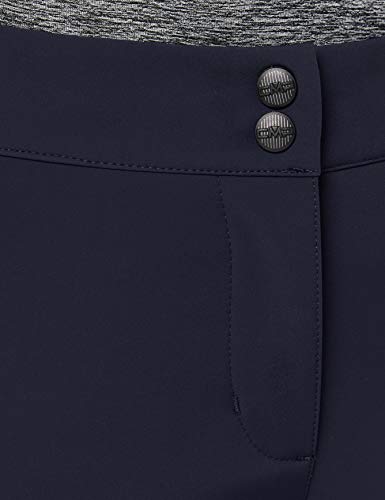 CMP Pantalón Softshell Ajustable, para Mujer, Color Negro y Azul, Talla 40