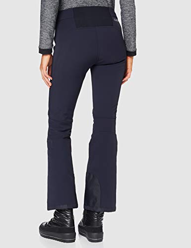 CMP Pantalón Softshell Ajustable, para Mujer, Color Negro y Azul, Talla 40