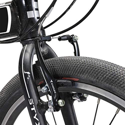 CNC 1 par Freno V-Brake de Bicicleta, Juego de Frenos V Brake con Pastillas 55mm, Negro