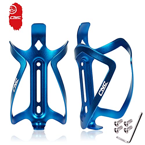 CNC Portabidón para Bicicleta, Portabidones para Bicicleta MTB，Aluminio Portabidón de Bicicleta，2 pcs, Azul