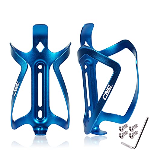 CNC Portabidón para Bicicleta, Portabidones para Bicicleta MTB，Aluminio Portabidón de Bicicleta，2 pcs, Azul