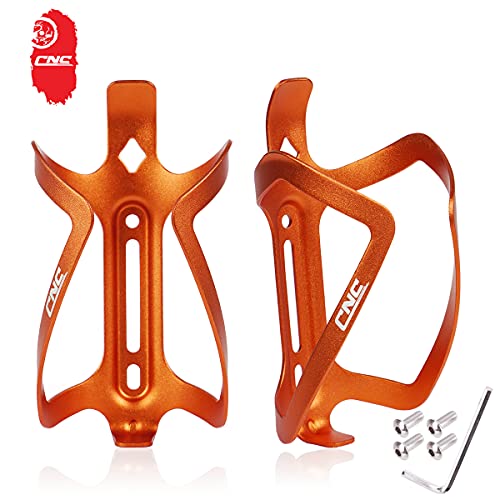 CNC Portabidón para Bicicleta, Portabidones para Bicicleta MTB，Aluminio Portabidón de Bicicleta，2 pcs,Naranja