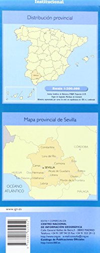 CNIG - Mapa provincial de Sevilla , escala 1:200.000, dimensiones 113 x 100 cm