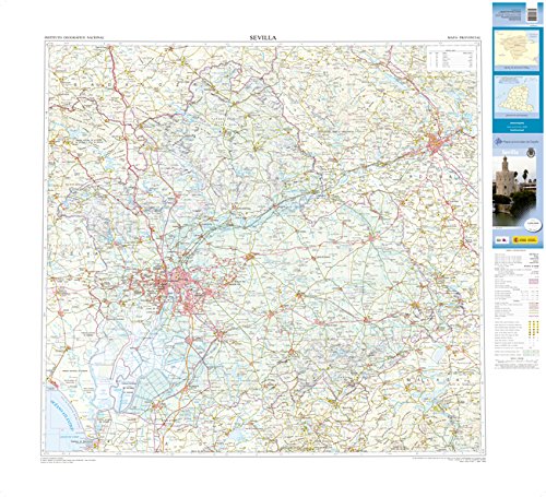 CNIG - Mapa provincial de Sevilla , escala 1:200.000, dimensiones 113 x 100 cm