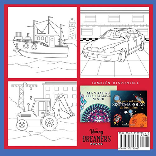 Coches y camiones libro de colorear para niños: Para niños de 4-8, 9-12 años: 6 (Cuadernos para colorear niños)