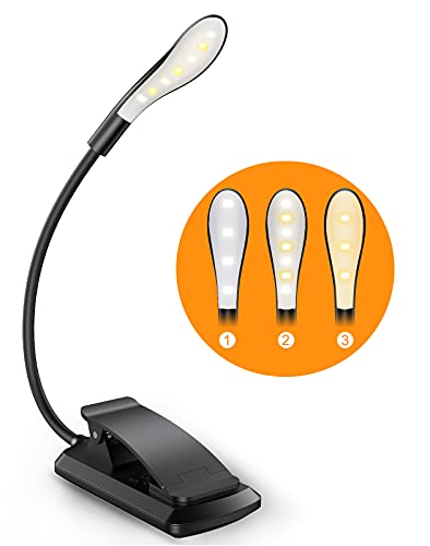 Cocoda Luz Lectura, Lampara Lectura de 360° Flexible con 3 Modos, 7 LED Lampara Pinza Brillo Ajustable con USB Recargable, Sensor Táctil, Luz Nocturna para Leer Libros en la Cama, Kindle