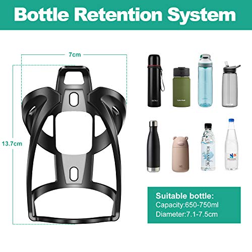 Cocoda Portabidon Bicicleta, Premium PC Soporte Botella Bicicleta MTB Diseñado para Botella de 650-750ML con Montaje de Tornillo Seguro, Ciclismo, Viaje u Otros Deportes al Aire Libre