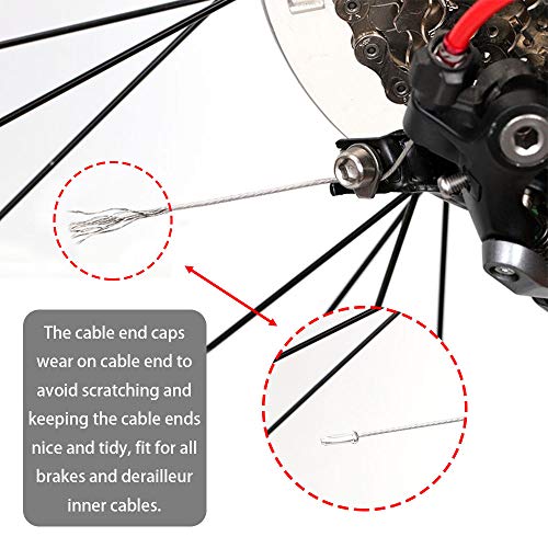 CODIRATO 200 PCS Tapa de Cable de Freno, Cierre de Puntas de Extremo Aleación de Aluminio Caps Bicicleta del Cable para Cable de Bicicleta (1.2 * 0.4CM)