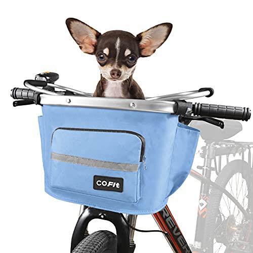 COFIT Canasta de Bicicleta Plegable, Cesta de Bicicleta Multifuncional Utilizada para Llevar Mascotas, Bolsas de Compras, Bolsas de Viaje, Acampar al Aire Libre Actualizado Azul