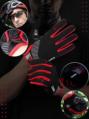 COFIT Guantes de Ciclismo Antideslizantes, Guantes Unisex de Dedo Completo Guantes de Bicicleta con Pantalla Táctil para Montar en BMX ATV MTB, Ciclismo en Bicicleta-M/ L/ XL/ XXL