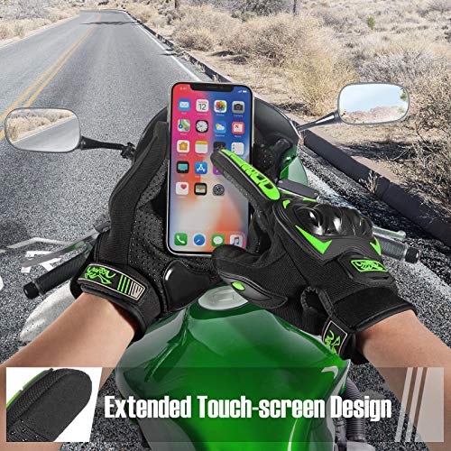 COFIT Guantes de Motos, Guantes de Pantalla Táctil Full Touch para Carreras de Motos, MTB, Escalada, Senderismo y Otros Deportes al Aire Libre - Verde XXL