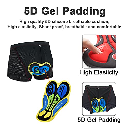 COITROZR Culotte Ciclismo Hombre Mujer Culote con Badana Gel 5D Respirable a Prueba de Golpes Culote Corto Ciclismo Hombre Secado Rápido Badana Ciclismo Ropa MTB,Rojo,M