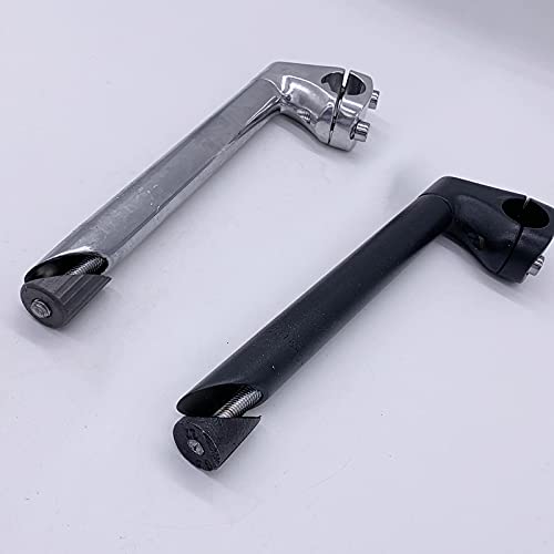 Colcolo Vástago Ligero para Bicicleta, Cuello de Cisne Roscado, Horquilla de 1 Pulgada, Vástago BMX de 40 Mm para Abrazadera de Manillar de 25,4 Mm de Diámetr - Silver