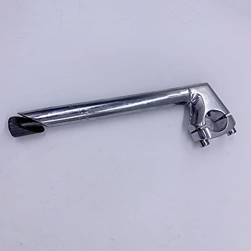 Colcolo Vástago Ligero para Bicicleta, Cuello de Cisne Roscado, Horquilla de 1 Pulgada, Vástago BMX de 40 Mm para Abrazadera de Manillar de 25,4 Mm de Diámetr - Silver