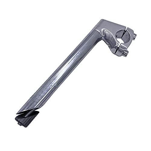 Colcolo Vástago Ligero para Bicicleta, Cuello de Cisne Roscado, Horquilla de 1 Pulgada, Vástago BMX de 40 Mm para Abrazadera de Manillar de 25,4 Mm de Diámetr - Silver