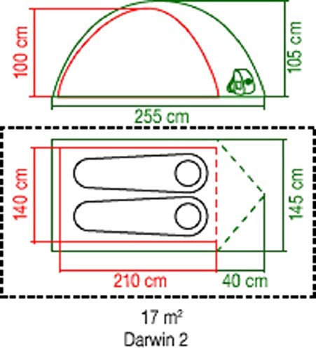 Coleman Darwin 2 - Tienda de cúpula - Gris/Verde 2015