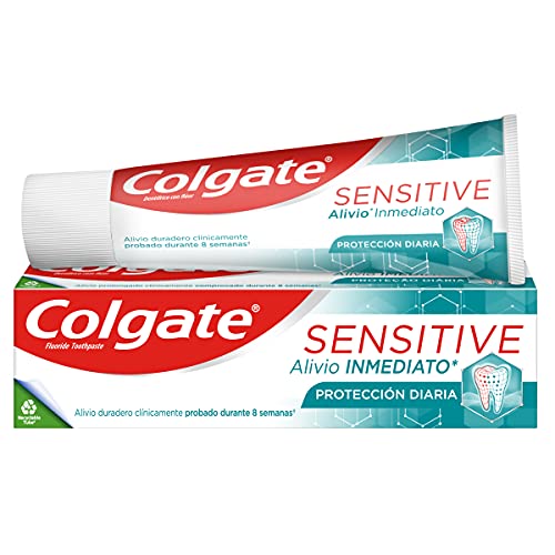 Colgate Sensitive Alivio Inmediato Protección Diaria, Pasta de Dientes, Alivio de la Sensibilidad Dental, Pack 3 Uds x 75ml